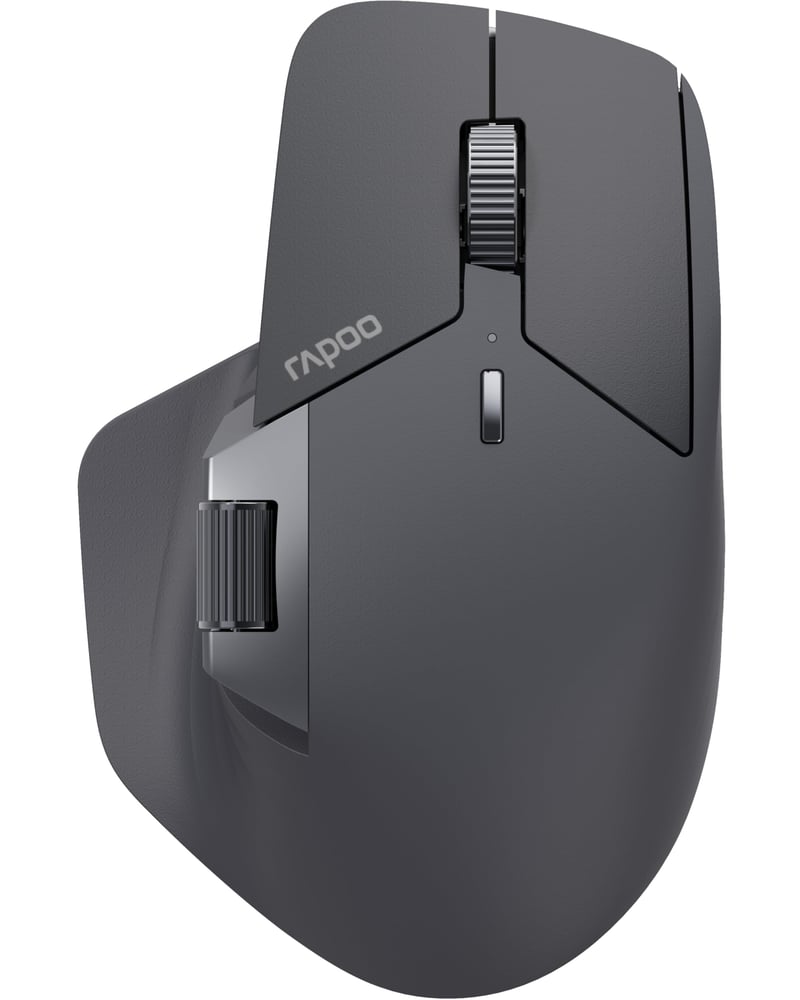 Tichá bezdrôtová myš Rapoo MT760M – 2,4 G USB a Bluetooth, 4000 DPI, palcové koliesko, pre viac zariadení, nabíjateľná, PC/Mac, sivá
