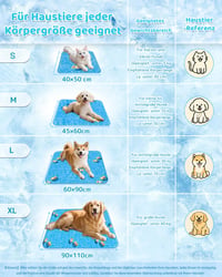 Chladiaca podložka pre psov RARIRO 90x110 cm XL – Samochladiaca, prateľná, odolná proti poškriabaniu, chladiaca posteľ pre psov, mačky aj králiky 5