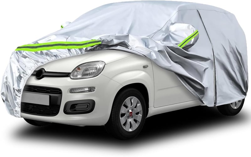 RASHION Vízálló Autótakaró Fiat Panda 2003-2023 Lélegző Garázstakaró Eső Nap Védelem