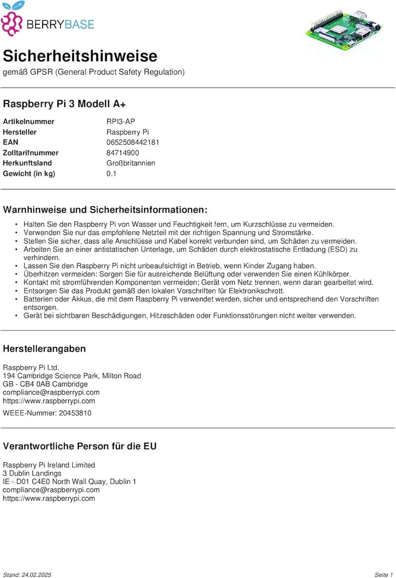 Raspberry Pi 3 Model A+ Mikrokomputer - 1.4 GHz Cortex Processzor, 512MB RAM, 5GHz WiFi, Fekete Alaplap, Programozható Miniszámítógép