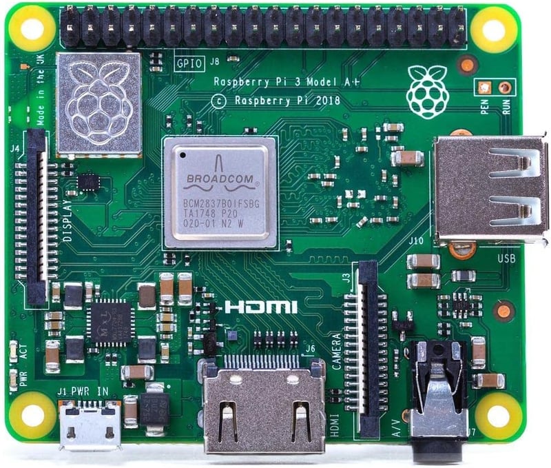 Raspberry Pi 3 Model A+ Mikrokomputer - 1.4 GHz Cortex Processzor, 512MB RAM, 5GHz WiFi, Fekete Alaplap, Programozható Miniszámítógép