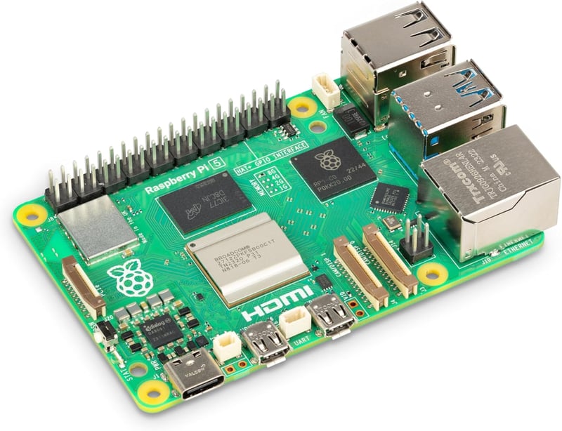 Raspberry Pi 5 Miniszámítógép 2GB RAM - ARM Quad-Core 1.5GHz Processzor, Beépített WiFi és Bluetooth, Debian Alapú OS