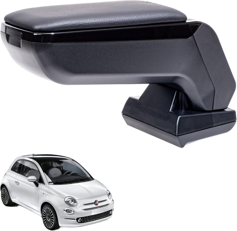 Rati Armster S Fiat 500 2016-2024 Fekete Bőr Középkonzol Tárolóval