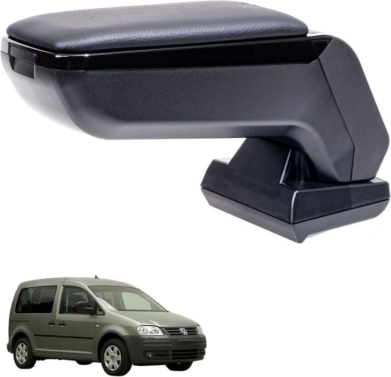 Rati Armster S Kartámasz VW Caddy 2004-2020 Modellekhez - Fekete Vegán Bőr, Utólag Beszerelhető Középkonzol Tárolórekesszel