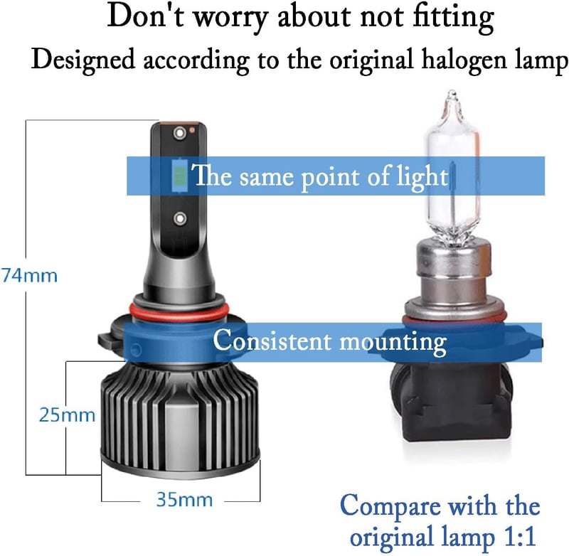 RATSTONE H8 LED Izzó 330% Fényerő 6000K Fehér Autó Lámpa 2db