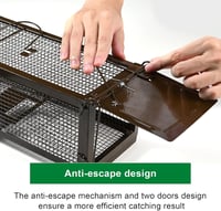 RatzFatz Élő Egérfogó Csapda 32cm Kétajtós Fém Egerek Patkányok Fogásához - 1Pcs 4