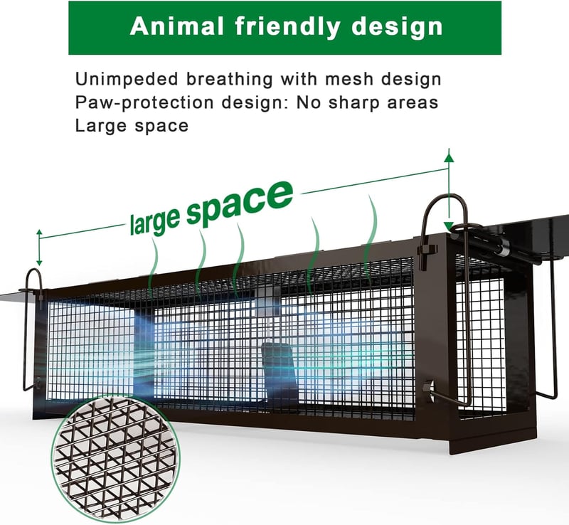 RatzFatz Élő Egérfogó Csapda 32cm Kétajtós Fém Egerek Patkányok Fogásához - 1Pcs