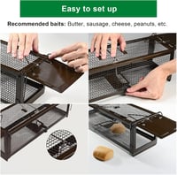 RatzFatz Élő Egérfogó Csapda 32cm Kétajtós Fém Egerek Patkányok Fogásához - 1Pcs 6