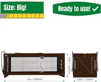 RatzFatz XXL Élvefogó Csapda - Professzionális Rozsdamentes Acél Ketrec Egér, Patkány, Nyúl Befogásához, 32x13x13 cm 2