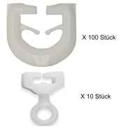 Raum² 100 buc. glisoare în T cu 10 elemente de fixare - pentru șină în T, autorulotă, rulotă, perdea, set de pornire (110 buc.) 2