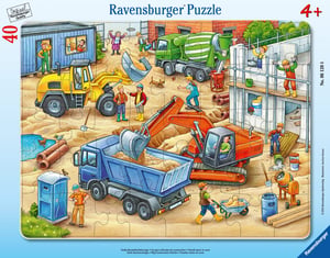 Ravensburger 06120 Velika građevinska vozila okvirna puzzle 40 komada - Dječja slagalica od 4 godine nadalje