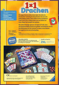 Ravensburger 24976 1x1 Drachen matematická spoločenská hra pre deti od 7 do 10 rokov, 2-4 hráči, náučná hra na precvičovanie násobilky, číselný rozsah 1-100 2