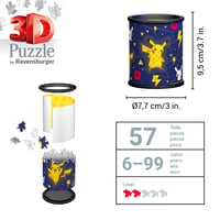 3D puzzle Ravensburger 11257 Pokémon Pikachu peračník – 54 dielikov, stolový organizér pre deti a dospelých, od 6 rokov 3