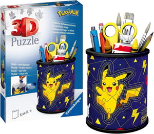 3D puzzle Ravensburger 11257 Pokémon Pikachu peračník – 54 dielikov, stolový organizér pre deti a dospelých, od 6 rokov