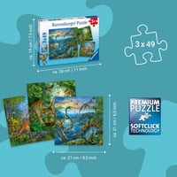 Ravensburger Faszination Dinosaurus 09317 detské puzzle 3x49 dielikov s mini plagátom, od 5 rokov 5