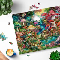 Puzzle Ravensburger Merry Mushroom Village – 1000 dielikov – 70x50 cm 6