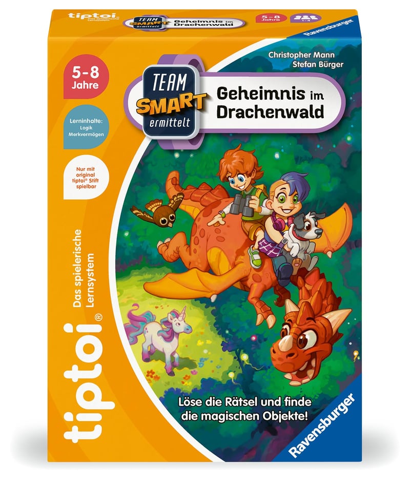 Ravensburger tiptoi 00224 Team Smart Ermittelt logická spoločenská hra pre deti – Tajomstvo dračieho lesa, od 5 rokov