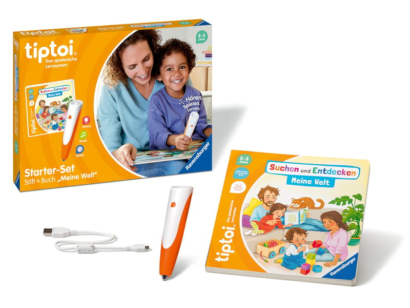 Ravensburger tiptoi Štartovacia sada 00112 pero a obrázková kniha Hľadaj a objavuj Môj svet interaktívna vzdelávacia hra od 2 rokov