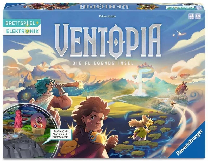Ravensburger Ventopia – Lietajúci ostrov, elektronická spoločenská hra pre deti od 7 rokov, 1 – 4 hráči