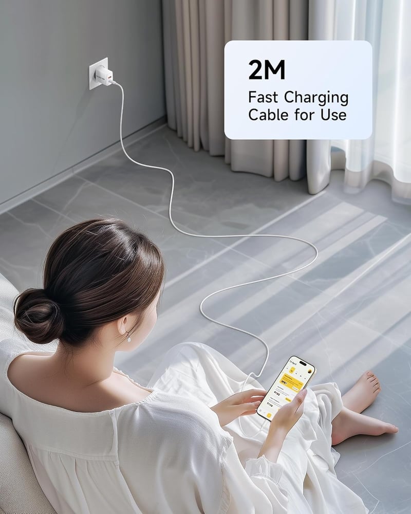 RAVIAD 33W USB-C Gyorstöltő 2 db GaN Technológia 2 Port iPhone 16 Galaxy S25 MacBook