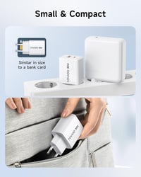 RAVIAD 33W USB-C Gyorstöltő 2 db GaN Technológia 2 Port iPhone 16 Galaxy S25 MacBook 5