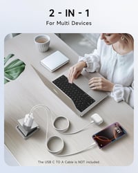 RAVIAD 33W USB-C Gyorstöltő 2 db GaN Technológia 2 Port iPhone 16 Galaxy S25 MacBook 3