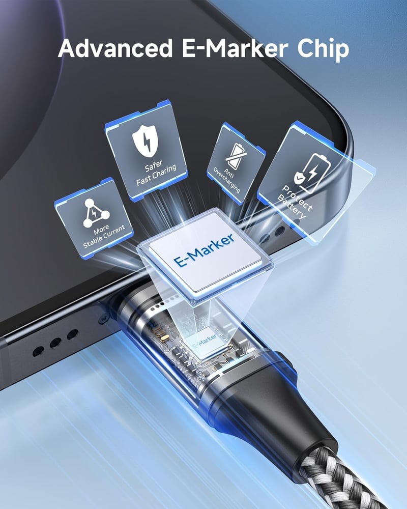 RAVIAD USB-C kábel 2db 15cm 100W gyorstöltés iPhone Samsung MacBook