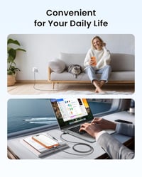 RAVIAD USB-C kábel 2db 1m nylon gyorstöltés iPhone Samsung Huawei szürke 7