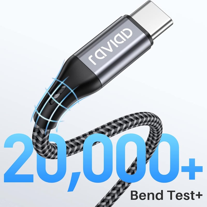 RAVIAD USB-C kábel 2m, 60W gyorstöltés iPhone 15/Pro/Max, MacBook, Samsung