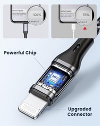 RAVIAD USB-C to Lightning kábel 2m MFi tanúsított gyorstöltéshez iPhone 11/12/13/Pro/Max 4