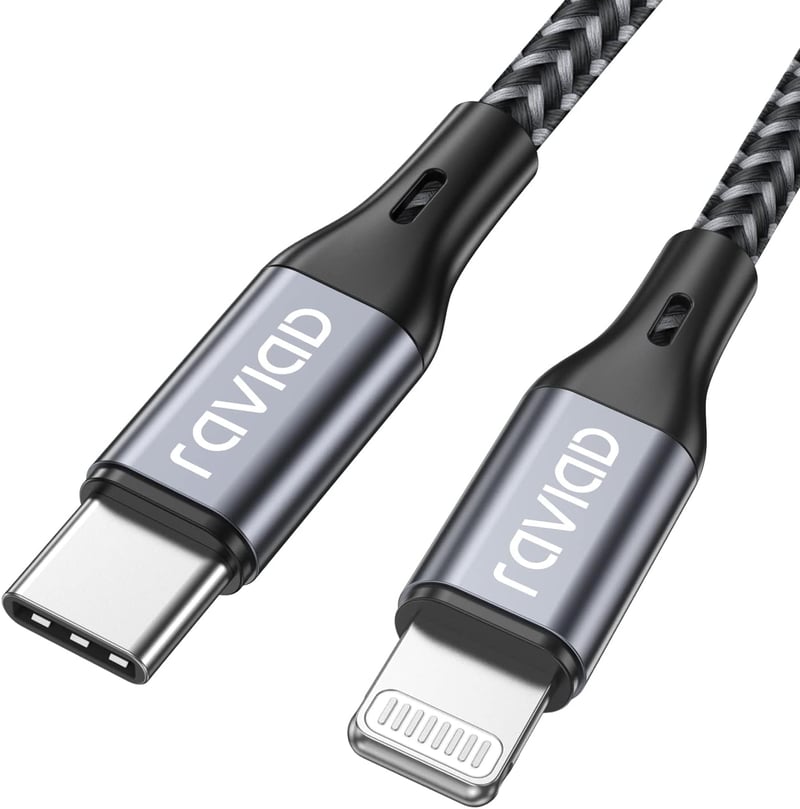 RAVIAD USB-C to Lightning kábel 2m MFi tanúsított gyorstöltéshez iPhone 11/12/13/Pro/Max