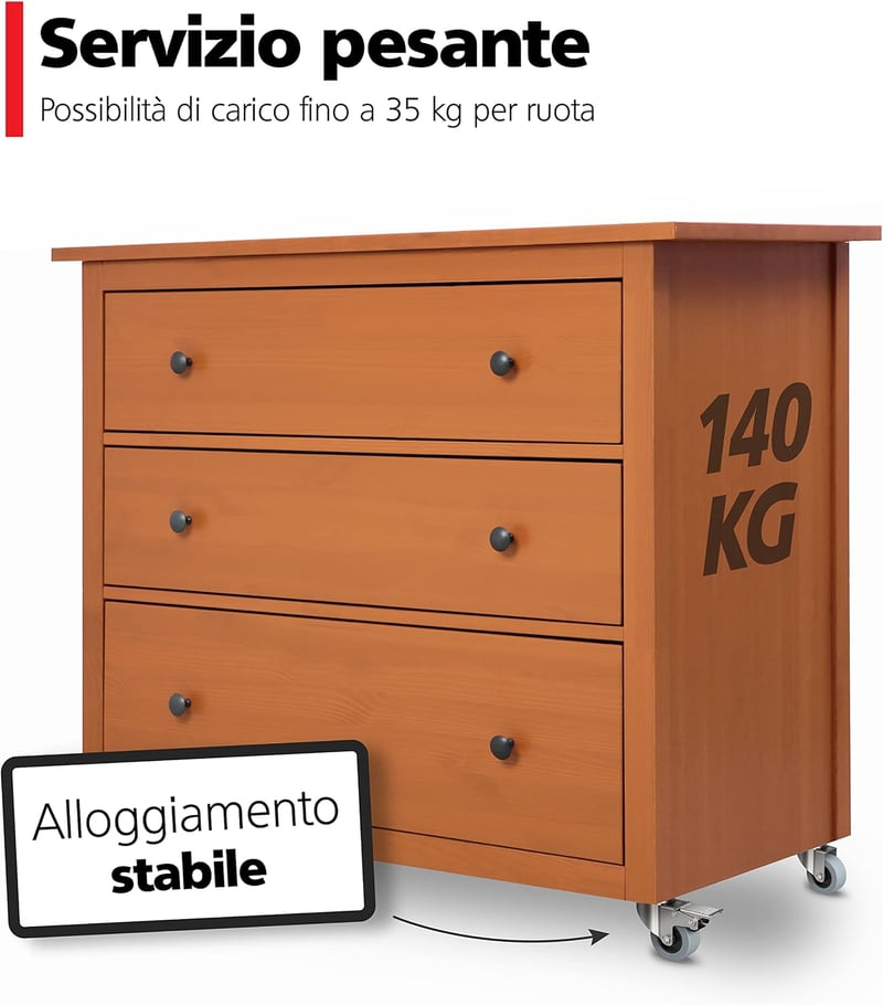 RAVN HAMAN 4db Forgó Kerék 50mm Fékes Görgő 35kg Terhelhetőség Bútor Görgő