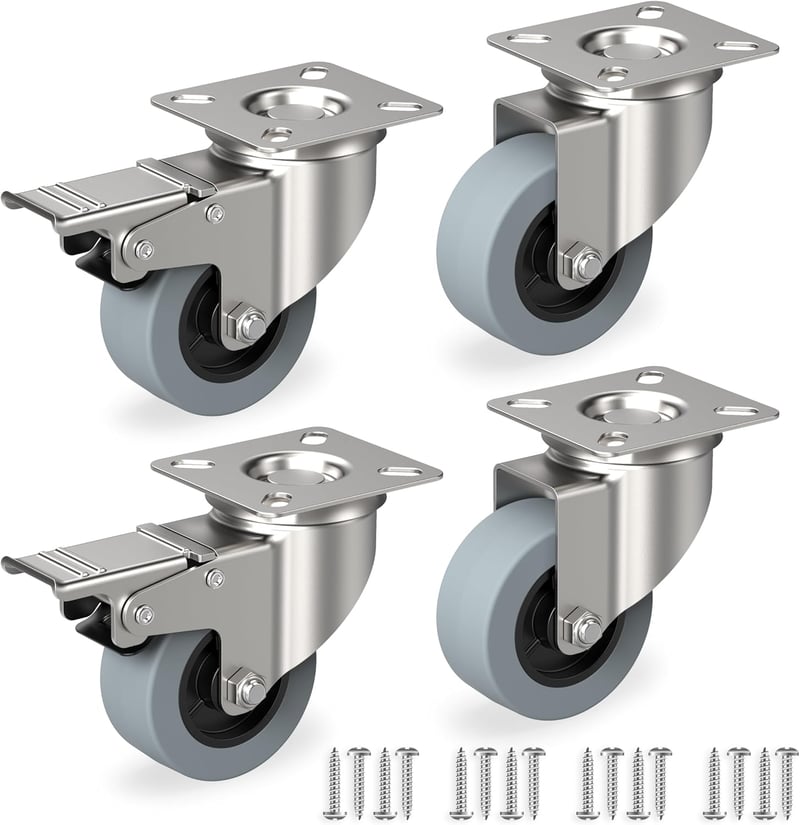 RAVN HAMAN 4db Forgó Kerék 50mm Fékes Görgő 35kg Terhelhetőség Bútor Görgő