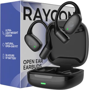 Raycon Essential Open Ear bežične slušalice, baterija od 36 sati - crne