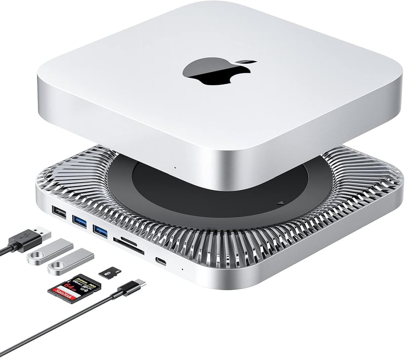 RayCue Mac Mini Hub USB-C állvány SSD tárolóval M1 M2 kompatibilis