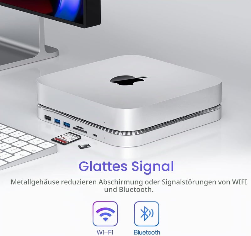 RayCue Mac Mini Hub USB-C állvány SSD tárolóval M1 M2 kompatibilis