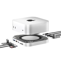 Dokovacia stanica RayCue Mac Mini M4 s hliníkovým stojanom, HDMI rozbočovačom, krytom na SSD a nabíjaním cez USB-C 1
