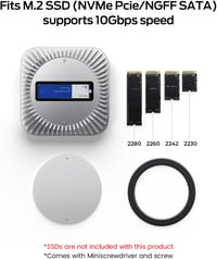 RayCue Mac Mini M4 dokkoló alumínium állvánnyal, HDMI hub, SSD ház és USB-C töltéssel 4