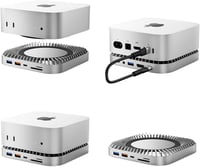 RayCue Mac Mini M4 dokkoló alumínium állvánnyal, HDMI hub, SSD ház és USB-C töltéssel 6