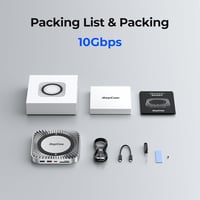 RayCue Mac Mini M4 dokkoló alumínium állvánnyal, HDMI hub, SSD ház és USB-C töltéssel 9