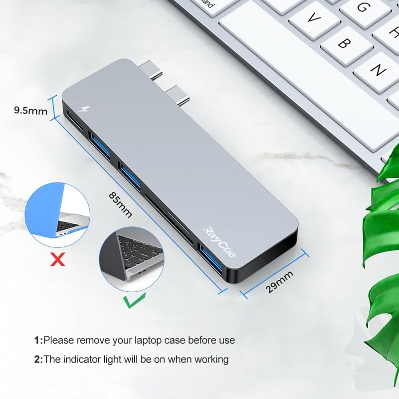 RayCue USB-C Hub MacBook Pro/Air M1 3 USB 3.0 + SD/TF olvasó