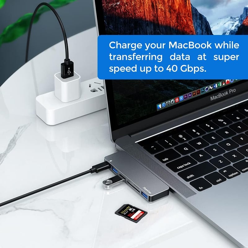 RayCue USB-C Hub MacBook Pro/Air M1 3 USB 3.0 + SD/TF olvasó