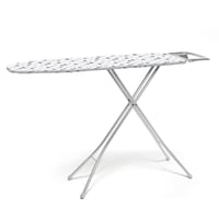 Masă de călcat Rayen Basic cu suprafață din plasă metalică, înălțime reglabilă, suport pentru fierul de călcat, model gri/alb, 120 x 38 cm 3