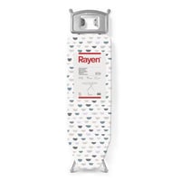 Masă de călcat Rayen Basic cu suprafață din plasă metalică, înălțime reglabilă, suport pentru fierul de călcat, model gri/alb, 120 x 38 cm 1