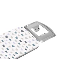 Masă de călcat Rayen Basic cu suprafață din plasă metalică, înălțime reglabilă, suport pentru fierul de călcat, model gri/alb, 120 x 38 cm 4