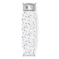 Masă de călcat Rayen Basic cu suprafață din plasă metalică, înălțime reglabilă, suport pentru fierul de călcat, model gri/alb, 120 x 38 cm 2