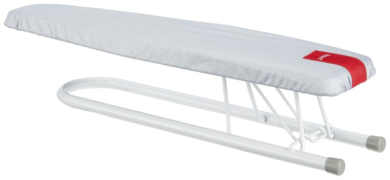 Rayen rukávnik na žehlenie, skladací, perforovaný stojan s hliníkovým poťahom, matná biela, 52x11 cm, so sivým protišmykovým povrchom