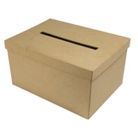Rayher 67202000 Papírmasé Urna Levehető Fedéllel, Téglalap Alakú, 30x21x15 cm, Natúr - Enyhén Sérült (Szakadt) (állapot: lásd a 2. képet) 1