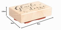 Ștampilă din lemn Rayher „Stele norocoase” 5 x 8 cm, Alb, pentru decorarea felicitărilor, plicurilor și cadourilor, ștampilă cu motiv și text, 29215000 5