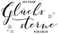 Ștampilă din lemn Rayher „Stele norocoase” 5 x 8 cm, Alb, pentru decorarea felicitărilor, plicurilor și cadourilor, ștampilă cu motiv și text, 29215000 2